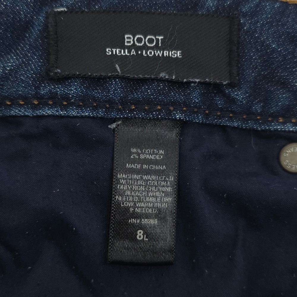 Express Stella Low Rise Bootcut Womens Jeans 8L Blue Dark Wash Denim Long Inseam - Picture 5 of 9
